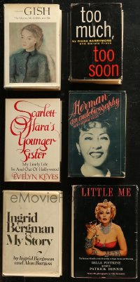 5m0965 LOT OF 6 ACTRESS AUTOBIOGRAPHY HARDCOVER BOOKS 1950s-1980s Lillian Gish, Ingrid Bergman!