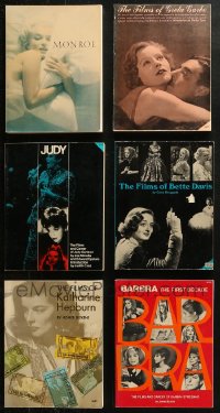 5m0963 LOT OF 6 ACTRESSES OVERSIZED SOFTCOVER BOOKS 1970s-1980s Marilyn Monroe, Garbo & more!