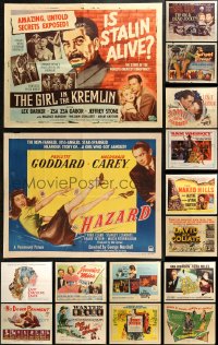 5m0108 LOT OF 18 FORMERLY FOLDED HALF-SHEETS 1940s-1970s great images from a variety of movies!