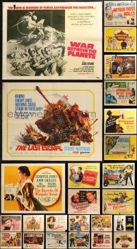 5m0100 LOT OF 25 FORMERLY FOLDED HALF-SHEETS 1940s-1970s great images from a variety of movies!