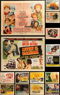 5m0105 LOT OF 21 FORMERLY FOLDED HALF-SHEETS 1940s-1970s great images from a variety of movies!