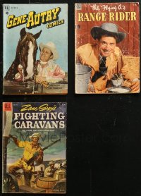 5m0492 LOT OF 3 DELL WESTERN COMIC BOOKS 1940s-1950s Gene Autry, Zane Grey, The Flying A's Range Rider!