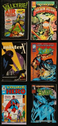 5m0480 LOT OF 6 COMIC BOOKS AND GRAPHIC NOVELS 1980s Valkyrie, Captain Victory, Mister X & more!