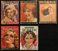 5m0903 LOT OF 5 MOVIE MAGAZINES 1920s-1930s filled with great images & articles!