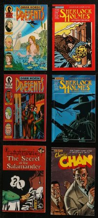 5m0479 LOT OF 6 DARK HORSE AND ETERNITY COMIC BOOKS 1980s-1990s Sherlock Holmes, Charlie Chan!