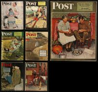 5m0885 LOT OF 7 SATURDAY EVENING POST MAGAZINES 1943-1945 images & articles from during WWII!