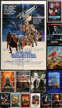 5m0794 LOT OF 16 FOLDED SCI-FI ONE-SHEETS 1970s-1990s great images from a variety of movies!