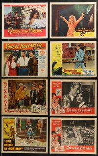 5m0696 LOT OF 13 LOBBY CARDS & 1 TRIMMED WINDOW CARD 1940s-1960s images from a variety of movies!