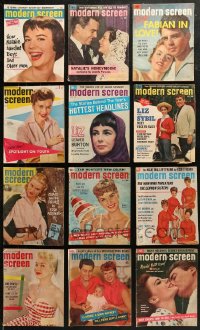 5m0854 LOT OF 12 MODERN SCREEN MOVIE MAGAZINES 1950s-1960s filled with great images & articles!