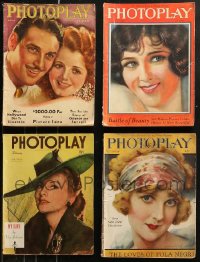 5m0911 LOT OF 4 PHOTOPLAY MOVIE MAGAZINES 1920s-1940s filled with great images & articles!