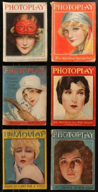 5m0895 LOT OF 6 PHOTOPLAY MOVIE MAGAZINES 1924-1927 filled with great images & articles!