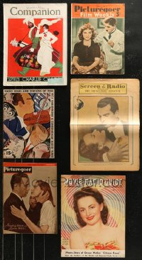 5m0899 LOT OF 6 MAGAZINES 1920s-1940s filled with great images & articles on celebrities & more!