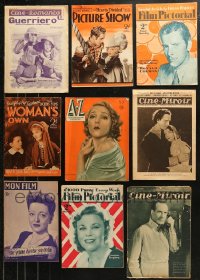 5m0872 LOT OF 9 NON-U.S. MOVIE MAGAZINES 1920s-1940s filled with great images & articles!