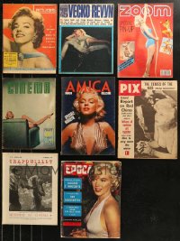 5m0878 LOT OF 8 NON-U.S. MAGAZINES WITH MARILYN MONROE COVERS 1950s-1980s sexy images!