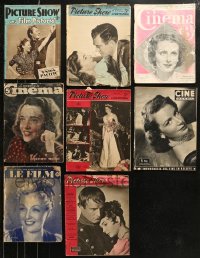 5m0877 LOT OF 8 NON-U.S. MOVIE MAGAZINES 1930s-1950s great images & articles on celebrities!
