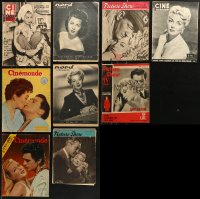 5m0871 LOT OF 9 NON-U.S. MOVIE MAGAZINES WITH LANA TURNER COVERS 1940s-1950s sexy images!