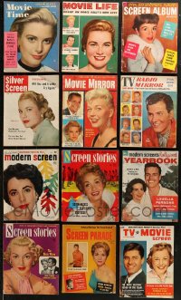 5m0853 LOT OF 12 MOVIE MAGAZINES 1950s filled with great images & articles on celebrities!