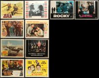 5m0030 LOT OF 10 LINENBACKED AND PAPERBACKED LOBBY CARDS 1940s-1970s a variety of movie scenes!
