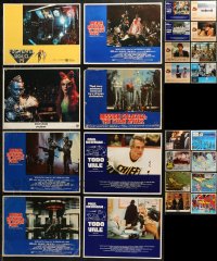5m0672 LOT OF 34 SPANISH LANGUAGE LOBBY CARDS 1970s-1990s incomplete sets from a variety of movies!