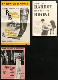 5m0588 LOT OF 3 UNCUT BRIGITTE BARDOT PRESSBOOKS 1957-1960 The Girl in the Bikini & more!