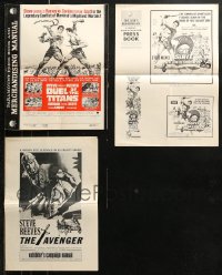 5m0586 LOT OF 3 UNCUT SWORD AND SANDAL PRESSBOOKS 1960s all starring Steve Reeves!