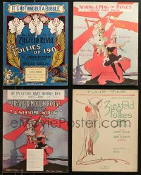 5m0524 LOT OF 4 FLORENZ ZIEGFELD JR. 11x14 SHEET MUSIC 1909-1919 Ziegfeld Revue, Moulin Rouge & more!