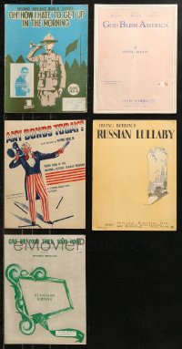 5m0523 LOT OF 5 IRVING BERLIN SHEET MUSIC 1910s-1970s God Bless America, Russian Lullaby & more!