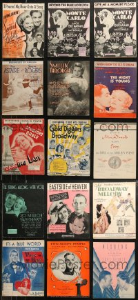5m0514 LOT OF 15 MOVIE SHEET MUSIC 1930s a variety of different songs!