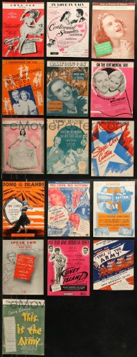 5m0511 LOT OF 16 MOVIE SHEET MUSIC 1930s-1940s a variety of different songs!