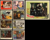 5m0704 LOT OF 9 HORROR/SCI-FI LOBBY CARDS 1950s-1960s scenes from a variety of different movies!