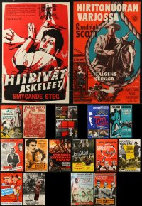 5m0064 LOT OF 19 FORMERLY FOLDED FINNISH POSTERS 1940s-1980s a variety of different movie images!