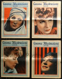5m0916 LOT OF 4 CINEMA ILLUSTRAZIONE ITALIAN MOVIE MAGAZINES 1936 great images & articles!