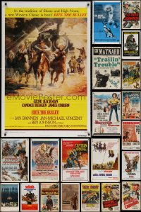 5m0780 LOT OF 26 FOLDED COWBOY WESTERN ONE-SHEETS 1950s-1980s a variety of great movie images!