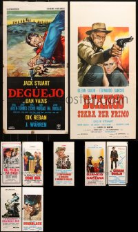5m0058 LOT OF 11 FORMERLY FOLDED COWBOY WESTERN ITALIAN LOCANDINAS 1960s-1970s cool images!