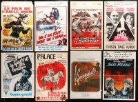 5m0137 LOT OF 16 FORMERLY FOLDED BELGIAN POSTERS 1950s-1970s great images from a variety of movies!
