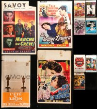 5m0139 LOT OF 15 FORMERLY FOLDED BELGIAN POSTERS 1950s-1970s great images from a variety of movies!
