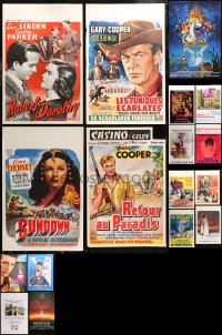 5m0119 LOT OF 25 MOSTLY FORMERLY FOLDED BELGIAN POSTERS 1940s-1990s a variety of movie images!