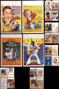 5m0120 LOT OF 24 UNFOLDED AND FORMERLY FOLDED BELGIAN POSTERS 1950s-1990s a variety of movie images!