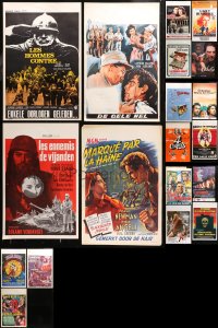 5m0122 LOT OF 23 UNFOLDED AND FORMERLY FOLDED BELGIAN POSTERS 1950s-1990s a variety of movie images!