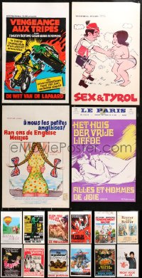5m0130 LOT OF 19 MOSTLY FORMERLY FOLDED BELGIAN POSTERS 1960s-1980s a variety of movie images!