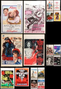 5m0133 LOT OF 18 MOSTLY FORMERLY FOLDED BELGIAN POSTERS 1960s-1970s a variety of movie images!