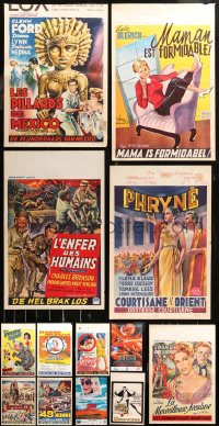 5m0140 LOT OF 13 MOSTLY FORMERLY FOLDED BELGIAN POSTERS 1950s-1990s a variety of movie images!