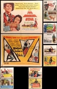 5m0117 LOT OF 12 FORMERLY FOLDED COWBOY WESTERN HALF-SHEETS 1950s-1970s cool movie images!