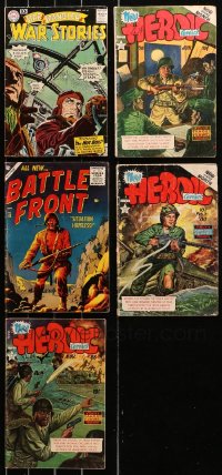 5m0483 LOT OF 5 WAR COMIC BOOKS 1950s a variety of military related stories!