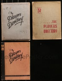 5m1011 LOT OF 3 ACADEMY PLAYERS DIRECTORY SOFTCOVER BOOKS 1940-1943 filled with information!