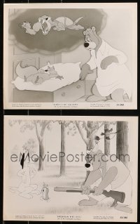 5m0388 LOT OF 2 BARNEY BEAR 8X10 STILLS 1953 Sleepy-Time Squirrel & Birdbrain Dog cartoon scenes!