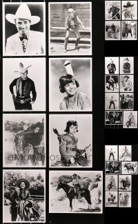 5m0424 LOT OF 36 8X10 REPRO PHOTOS OF CLASSIC COWBOY WESTERN STARS 1980s Ken Maynard & more!