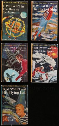 5m0967 LOT OF 5 TOM SWIFT JR. HARDCOVER BOOKS 1954-1962 Race to the Moon, His Rocket Ship & more!