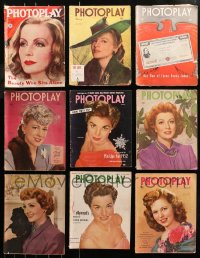 5m0870 LOT OF 9 PHOTOPLAY MOVIE MAGAZINES 1930s-1950s filled with great images & articles!
