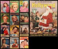 5m0848 LOT OF 13 MOVIE MAGAZINES 1940s-1950s filled with great images & articles on celebrities!